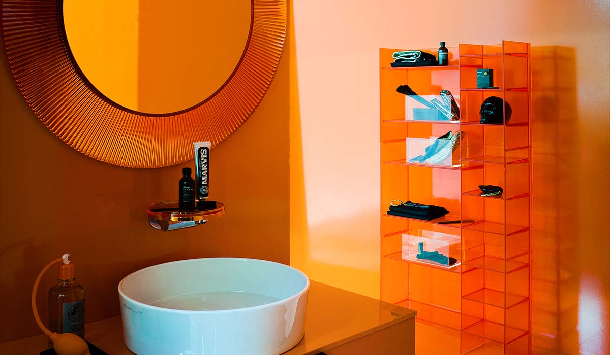 orange bathroom design by SB Concepts Surrey 2