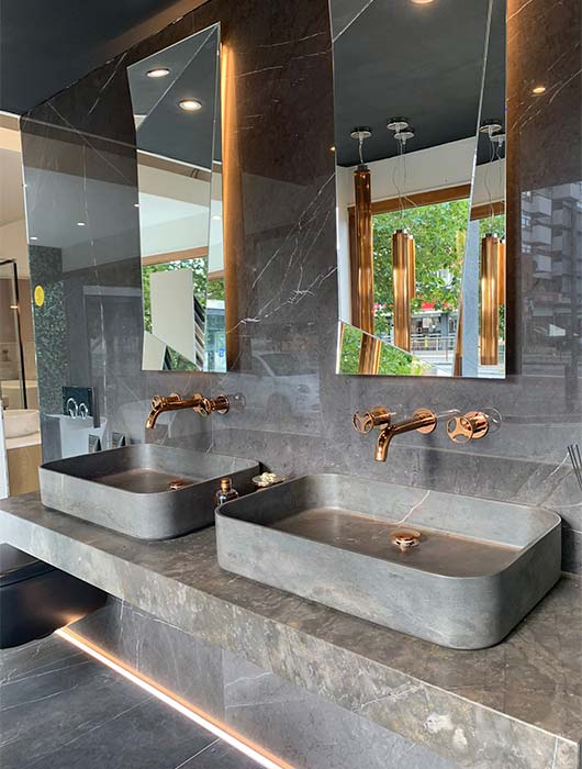 One of the bathrooms in our showroom near Esher UK 2